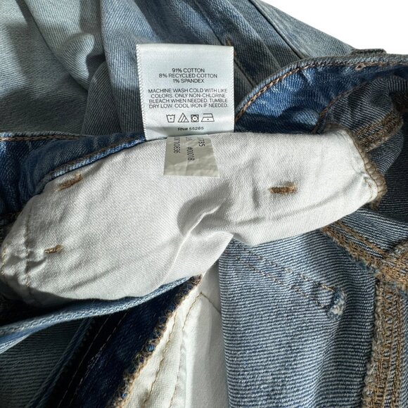 NWT Express Straight Ankle High Rise Distressed Light Wash Denim Jeans Womens 4R - Picture 5 of 6